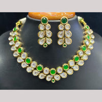 Jain Jewellers Gold Plated American Diamond And Beads Necklace Set