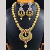 Jain Jewellers Gold Plated Kundan Stone Meenakari Necklace Set
