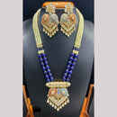 Jain Jewellers 2 Tone Plated American Diamond And Beads Long Necklace Set