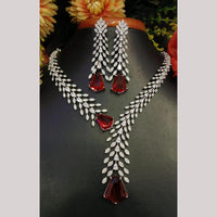Jain Jewellers Silver Plated American Diamond Necklace Set