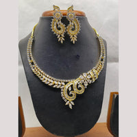 Jain Jewellers Gold Plated American Diamond Necklace Set
