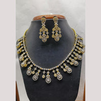 Jain Jewellers Gold Plated American Diamond Necklace Set