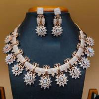Jain Jewellers Gold Plated American Diamond Necklace Set
