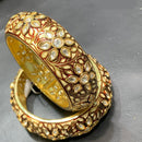 Jain Jewellers Gold Plated Polki Kundan Meenakari Openable Bangles Set