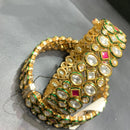 Jain Jewellers Gold Plated Kundan Stone Openable Bangles Set
