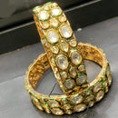 Jain Jewellers Gold Plated Kundan Stone Openable Bangles Set