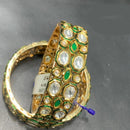 Jain Jewellers Gold Plated Kundan Stone Openable Bangles Set