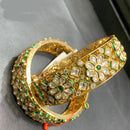 Jain Jewellers Gold Plated Kundan Stone Openable Bangles Set