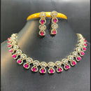 Jain Jewellers Gold Plated American Diamond Necklace Set