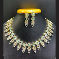 Jain Jewellers Gold Plated American Diamond Necklace Set