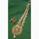 Jain Jewellers Pota Stone and Pearls Long Necklace Set with Matching Earrings  