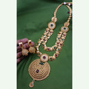 Jain Jewellers Pota Stone Long Necklace Set with Matching Earrings  