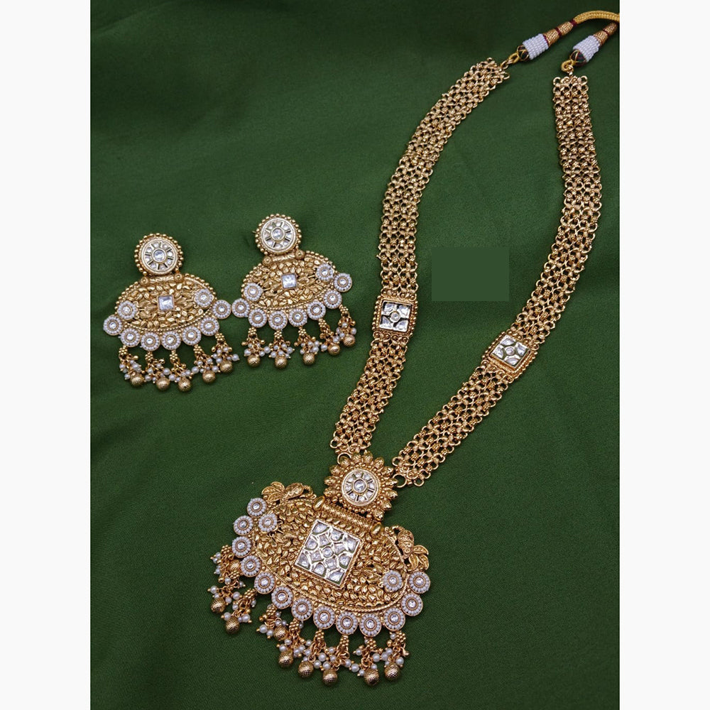 Jain Jewellers Kundan Stone Divine Grace Long Necklace Set