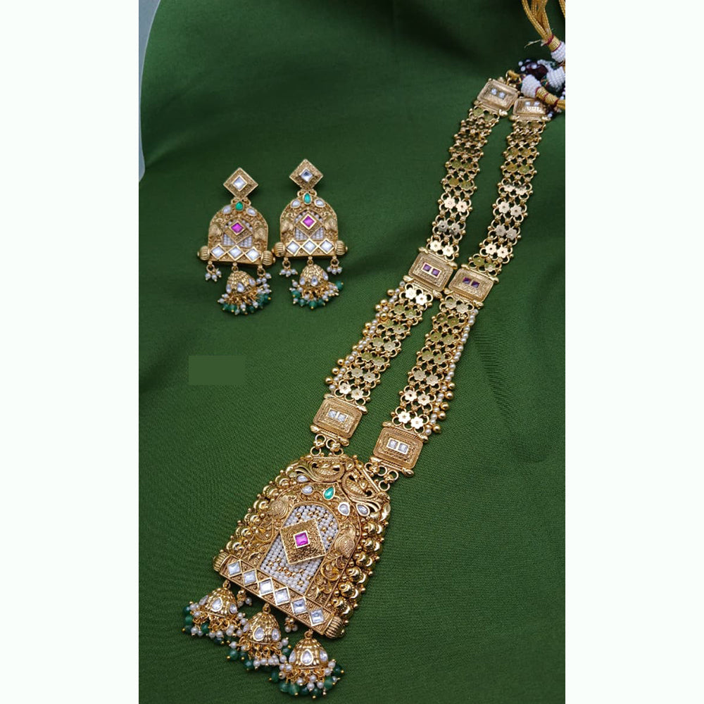 Jain Jewellers Echoes of Royalty Traditional Long Necklace set with Matching Earrings