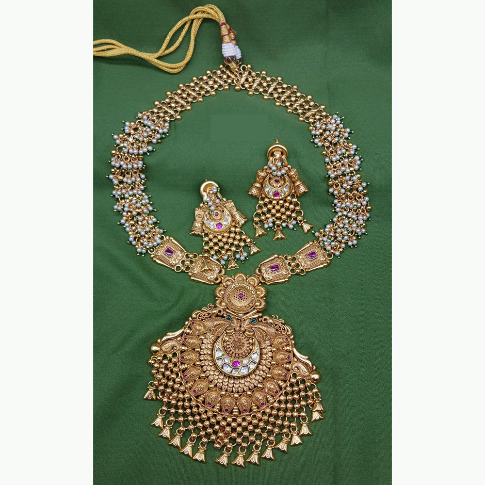 Jain Jewellers Mystic Heritage Kundan Stone Adorned Temple Necklace Set