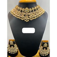 Jain Jewellers Pearl and Kundan Beautiful Necklace set with Chandbali Earrings   