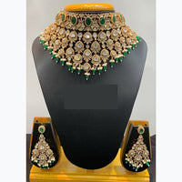 Jain Jewellers Sparkling Kundan and Pearl Traditional Necklace Set with Matching Earrings      