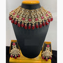 Jain Jewellers Kundan Stone and Pearls and Floral Design with Matching Earring    