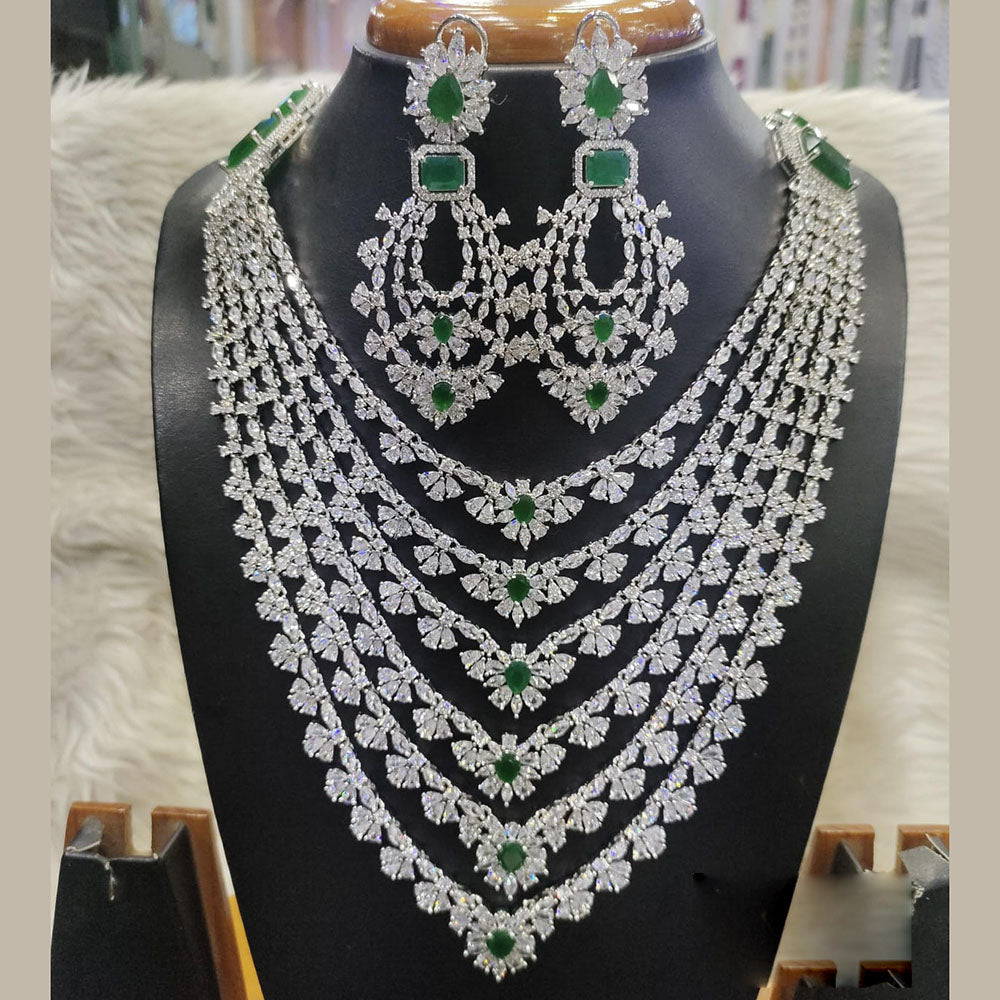 Jain Jewellers Royal American Diamond Designer Necklace Set