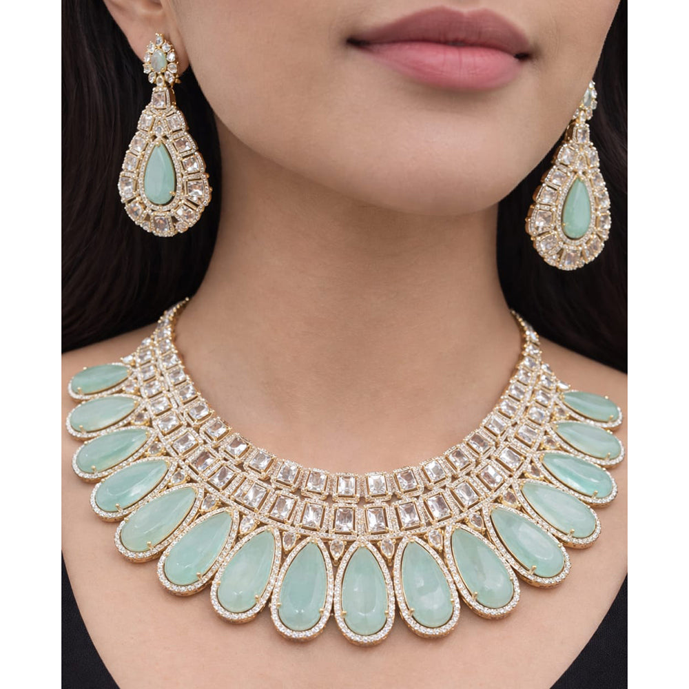Jain Jewellers Luxury American Diamond Choker Necklace Set