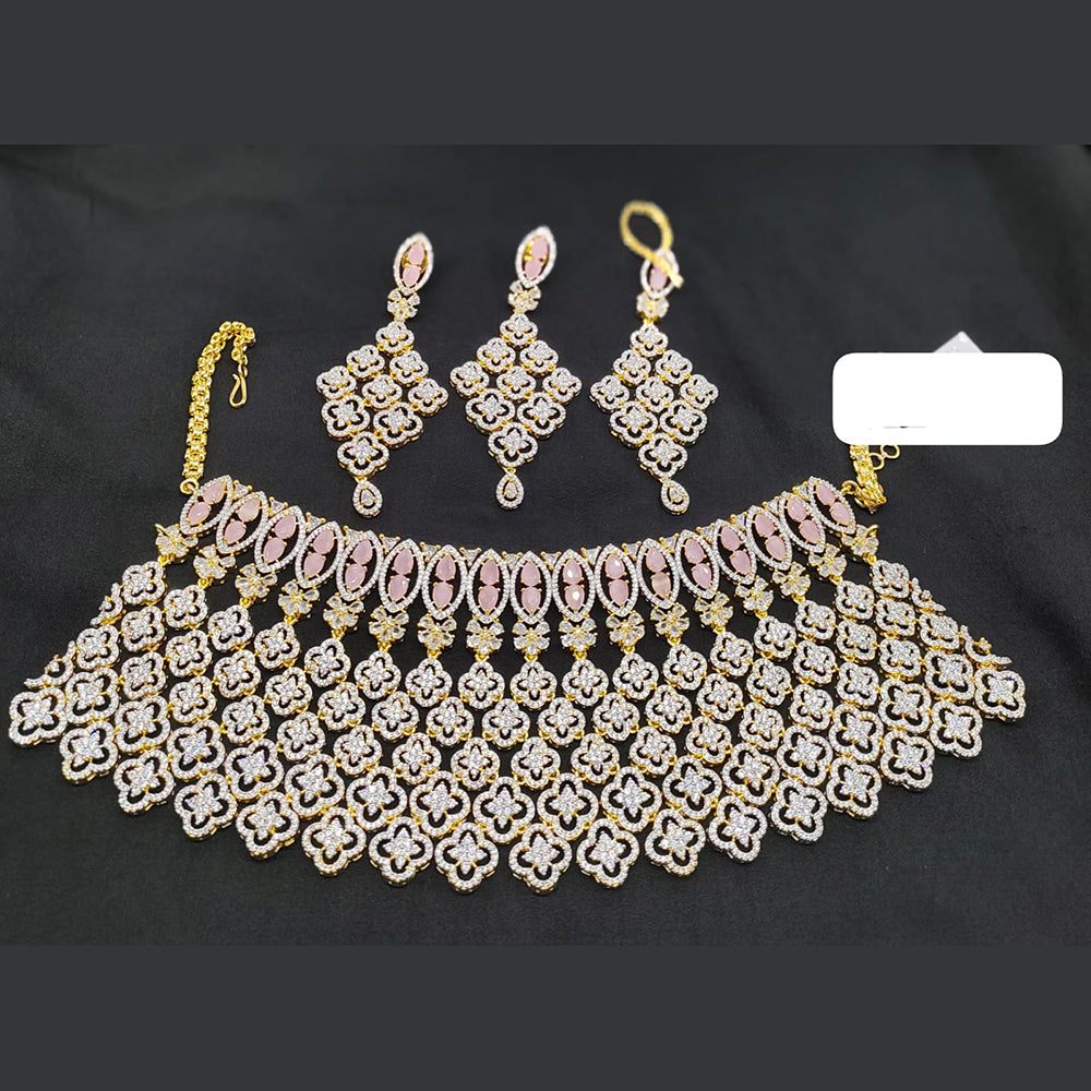 Jain Jewellers Luxury American Diamond Choker Necklace Set