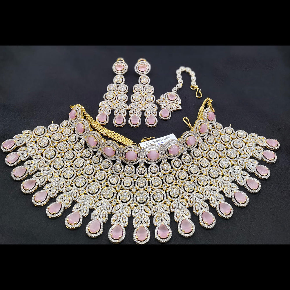 Jain Jewellers Luxury American Diamond Choker Necklace Set