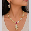 Jain Jewellers Premium  American Diamond Designer Necklace Set