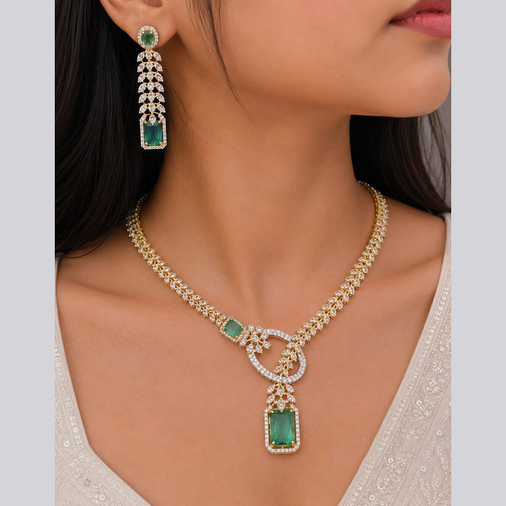 Jain Jewellers Premium  American Diamond Designer Necklace Set