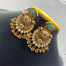 Jain Jewellers Elegant Pota Stone And Pearl Embellished Traditional Dangler Earrings