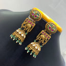 Jain Jewellers Luxurious Pota Stone And Pearl Embellished Ethnic Jhumki Earrings