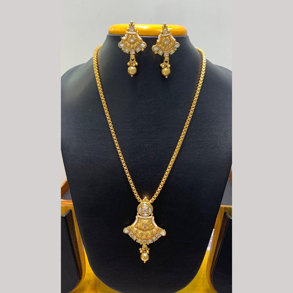 Jain Jewellers Graceful Pota Stone And Beads Ethnic Pendant Jewellery Set
