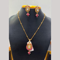 Jain Jewellers Graceful Pota Stone And Beads Ethnic Pendant Jewellery Set