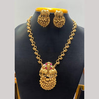 Jain Jewellers Pota Stone Long Necklace Set with Matching Earrings
