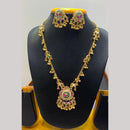 Jain Jewellers Pota Stone Long Necklace Set with Matching Earrings