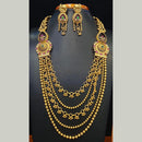 Jain Jewellers Pota Stone Long Necklace Set with Matching Earrings