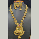 Jain Jewellers Pota Stone Long Necklace Set with Matching Earrings