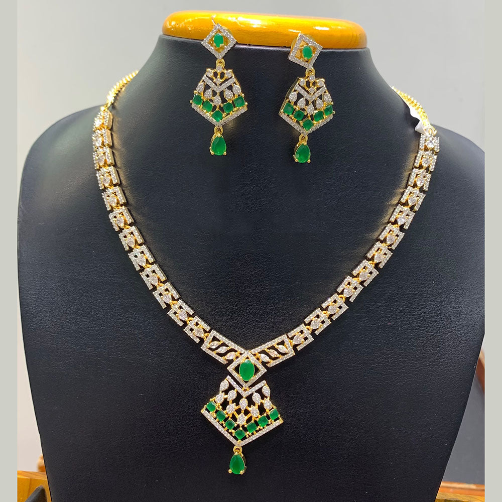 Jain Jewellers Premium American Diamond Designer Necklace Set