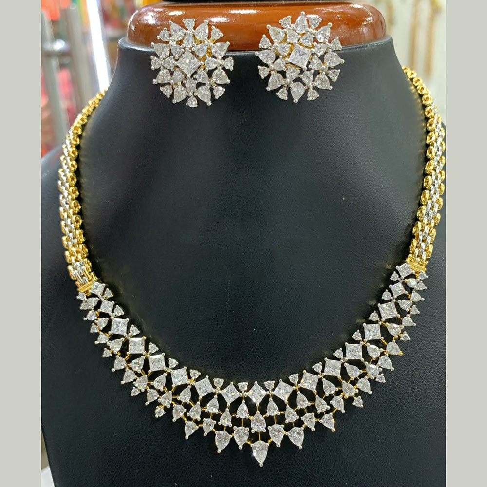 Jain Jewellers Premium American Diamond Designer Necklace Set
