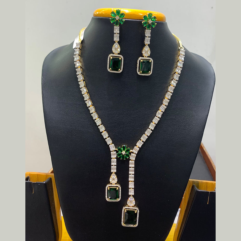 Jain Jewellers Premium American Diamond Designer Necklace Set