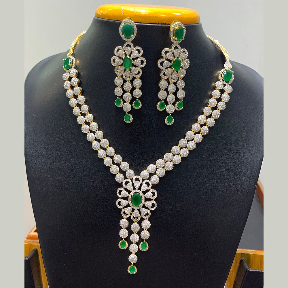 Jain Jewellers Premium American Diamond Designer Necklace Set