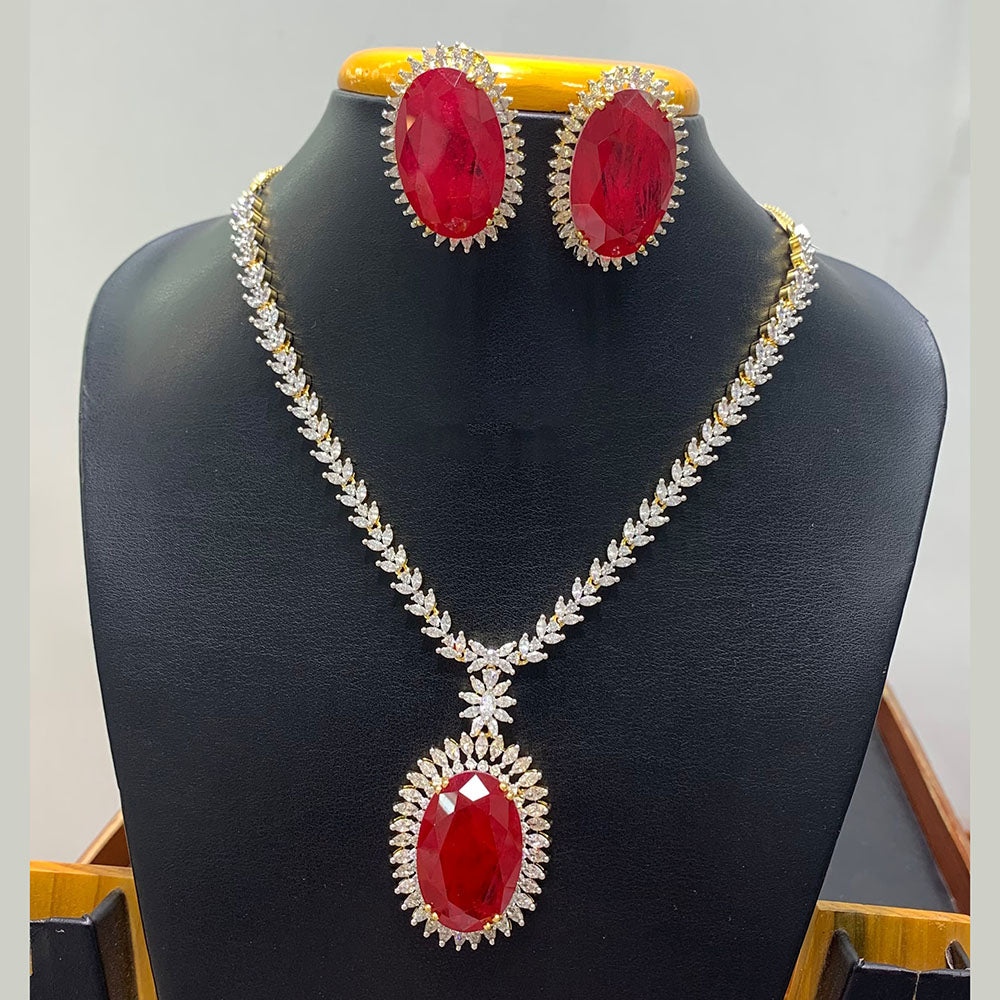 Jain Jewellers Premium American Diamond Designer Necklace Set