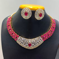 Jain Jewellers Premium American Diamond Designer Necklace Set