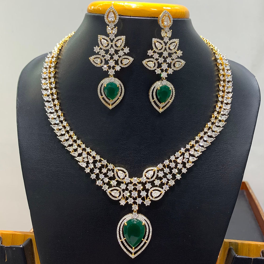 Jain Jewellers Premium American Diamond Designer Necklace Set