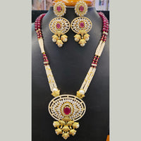 Jain Jewellers Premium American Diamond And Beads Designer Necklace Set