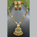 Jain Jewellers Pota Stone Long Necklace Set with Matching Earrings