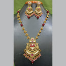 Jain Jewellers Pota Stone Long Necklace Set with Matching Earrings