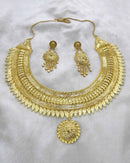 Bhavi Jewels Forming Gold Plated Choker Copper Necklace Set - 1107861