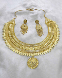 Bhavi Jewels Forming Gold Plated Choker Copper Necklace Set - 1107861