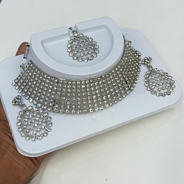Kavita Art Silver Plated Necklace Set