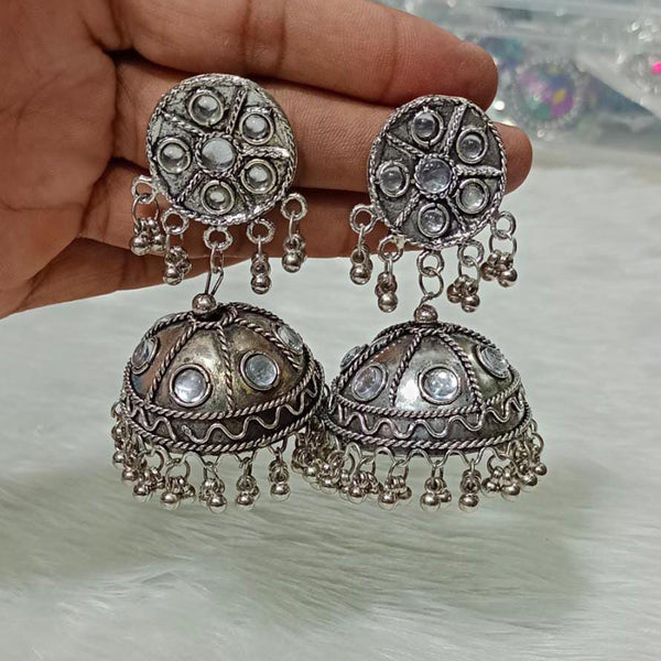 Stone Studded Oxidised Earrings : JKC4583